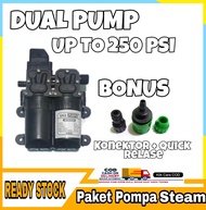 Pompa Dc 12v 250 PSI / Dual Pump / Dinamo pompa Steam 12v / Pompa air DC Bertekanan Tinggi