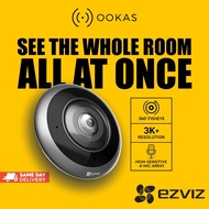 EZVIZ E4p 3K+ Panoramic Fisheye Camera 360&deg View AI Detection Alerts Dual-Band WiFi Magnetic Moun