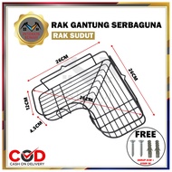 Rak Sudut Kamar Mandi/Tempat Sabun / Rak Dapur Besi Gantung Keranjang Sudut Kamar Mandi