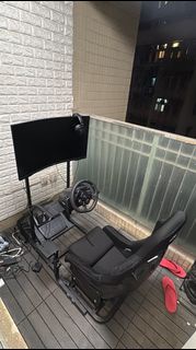 全套Sim Racing模擬賽車 G923 軚盤+重型支架+賽車桶椅+32寸曲面螢幕 面交自取