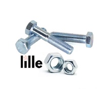 White Nut and Bolt m 10 x 80 mm Hex GalvanizedBolt Nut M10 x 7 cm Hexagonal Head Bolt Key 17 mm