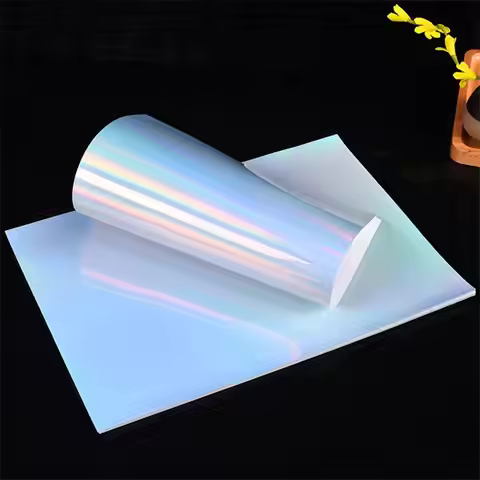 RC Premium Inkjet Photo Paper, Holographic Silver Photo Paper, No Back Adhesive A4 Inkjet Printing, 