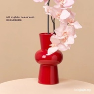 Molly Preferred Red New Year Medieval Vase Flower Arrangement Vase Open Ceramic Vase Housewarming Ne