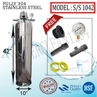FULLY STAINLESS STEEL 10 X 42 OUTDOOR SAND WATER FILTER ( 1PCS 1 ORDER )