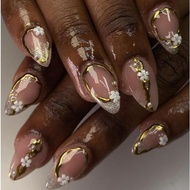 French Fake Nails with Diamonds Glue Press on Nails False Nails