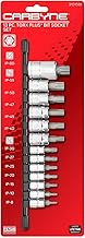 CARBYNE Torx Plus (aka 6 Lobe) Bit Socket Set - 13 Piece, TP-8/IP-8 to TP-60/IP-60, S2 Steel Bits, C