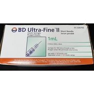 BD ULTRA-FINE II SHORT NEEDLE INSULIN SYRINGE 1mL (30g) 100 pcs / box