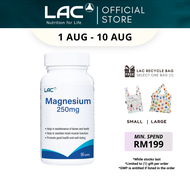 [Expiry Aug 2028] LAC Magnesium 250mg (90 Tablets) for Muscle Cramp Bone Density and Restful Sleep