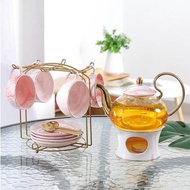 Gelas dan Teko Keramik set/Gelas Set Marbel Cangkir Marbel Warna Pink
