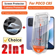 2 IN 1 8K HD Tempered Glass Film for POCO C85 C75 C71 C65 C61 C55 C51 C50 5G 4G 3D Glass Film Lens P