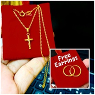 10k Pure Gold Cross Necklace Crucifix Necklace Unisex NON TARNISH Gold Necklace