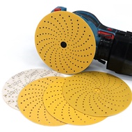 50Pcs 6-Inch Yellow Sanding Discs, Multi-Hole Heat Dissipation, Ceramic Coating Ultra Dura