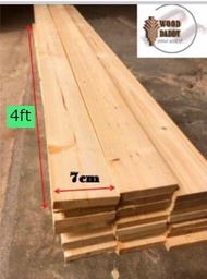 1/2/3/4ft x 7cm x 1.3cm Pine wood / siap ketam / DIY / recon kayu pine / kayu murah /pallet wood/ furniture/ perabot kayu/ home decor