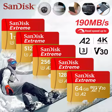 Original SanDisk Extreme Memory Card V30 4K Video Action Camera Card 32GB 64GB 128GB 256GB A2 C10 U3