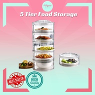 [LS] 5 Tier Insulated Premium Food Storage Tudung Saji Viral 5 Tingkat Rak Lauk