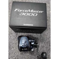 Shimano ForceMaster 3000 electric alongside its  This heavy-duty power assist reel