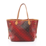 【二手】LOUIS VUITTONNeverfull MM Monogram WAVE Rouge 手提包，草間彌生設計，M40686，胭脂紅，PVC塗層帆布，皮革