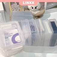 LINXX Transparent Flip Storage Box Popcorn Sleeves Storage Box Mini Plastic Box Photocard Lomo Card 