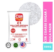 CSR COARSE SUGAR C1 50KG / Refined Cane Sugar / White Sugar Gunny / Gula Pasir Guni / Halal Malaysia