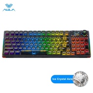 AULA F98PRO Transparent Wireless Mechanical Keyboard Bluetooth 2.4G Hot Swappable RGB Backlit Custom