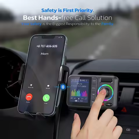 BT98 10.1" Car Multimedia Player, 2-in-1 Bluetooth Charger & FM Transmitter, Supports SD/USB, 12V/24