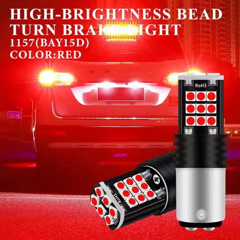 2pcs 1157 Bay15d LED Motorcycle Brake Taillights Strobe Lamp Warning Signal Lights Moto 1157 LED Bra