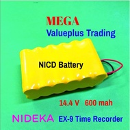 12pcs NICD Battery For Nideka EX-9 Time Recorder