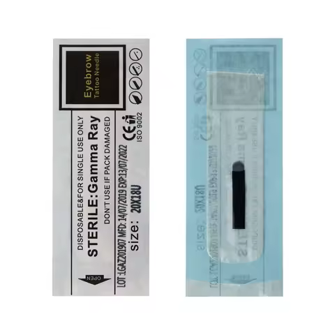 100Pcs Microblading Needles Flex 15U/16U/18U Black 0.20mm Blade for Microblading Embroidery Pen Pern