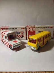 Tomica Tomy **2部 合共$290** (1) 27 Isuzu Footwork Hipac Van 貨車 (2) 60 Misubishi Rosa Kinder Garten 三菱 