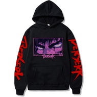 Japan Anime Berserk Harajuku Guts Eyes Manga Hoodies Sweatshirt Gothic Pullover Long Sleeve Men Black