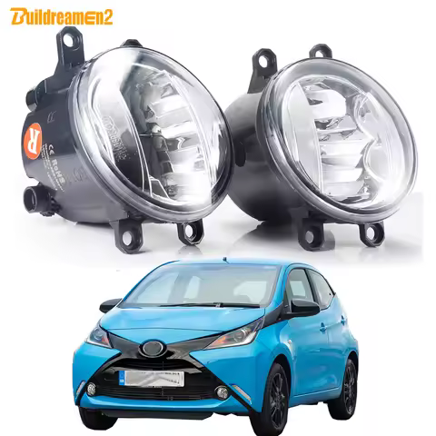 2 Pcs 30W 3000LM Car Driver + Passenger Fog Light Assembly For Toyota Aygo 2009-2022 H11 LED Fog Dri
