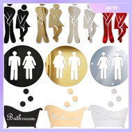 LG01I9 DIY Bathroom Door Washroom Poster Removable Toilet Entrance Sign Mirror Surface Decal 3D Wall Stickers Woman and Man