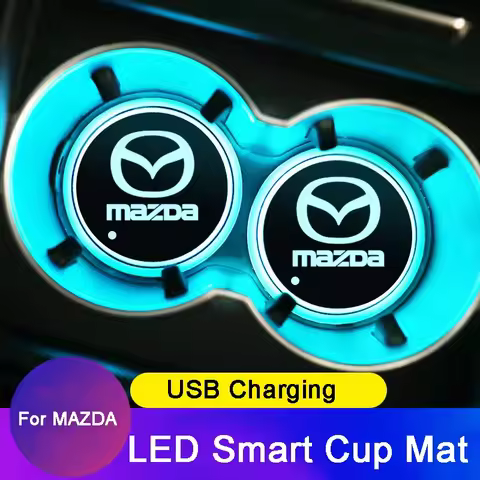 Car Led Cup Water Mat Light for Mazda CX5 CX7 RX8 RX7 CX9 Spoiler MX5 CX3 626 626 323 Trim Lamp Pad 