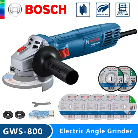 Original BOSCH GWS 800 Angle Grinder Corded Portable Polisher Machines Grinder Brush Professional Cu