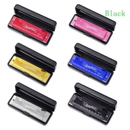 BLACK Harmonica in C Key 10 Holes Blues-Harp Diatonic Harmonica 20 Tones Mouth Organ