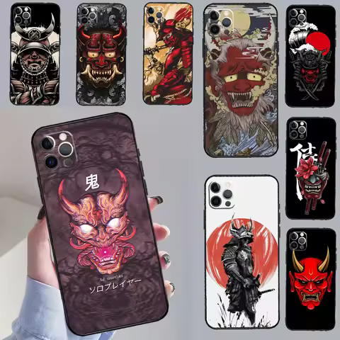 Samurai Oni Mask Case For Honor Magic 5 6 7 8 Pro Cover For Honor 400 200 Lite 50 70 90 X8a X8b X9a 