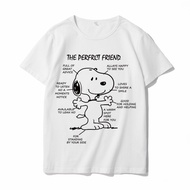 เสื้อยืดแขนสั้นลาย Snoopy ทรงหลวม สำหรับผู้ชายและผู้หญิง ฤดูร้อน 2024 เสื้อแขนสั้นพิมพ์ลายแฟชั่น คอก