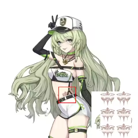 Honkai: Star Rail Mobius Cosplay Tattoo Stickers Waist Tattoos Halloween Cosplay Costume Accessory P