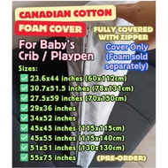 Cover w/ Zipper for Foam 27x59 / 34x52 / 45x45 / 45x55 / 51x51 / 55x75 / 130x130