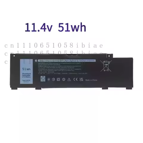 266J9 Laptop Battery for DELL G3 15 3590 3500 G5 15 5500 5505 Series and14 5490 M4GWP PN1VN 11.4V 51