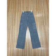 Ameera Jeans | HW Loose Jeans Cargo Grey