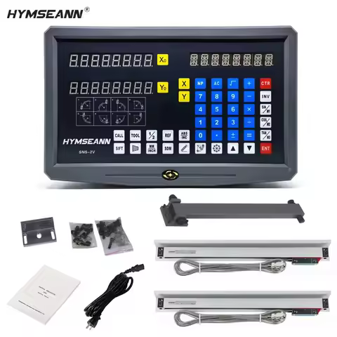 New SNS-2V 2 Axis DRO Digital Readout AC110V/220V Display and 2 Pieces 0-1000mm Linear Scale Encoder