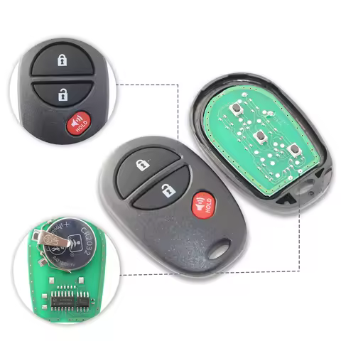Car Remote Control Key Fob Case Replacement Keyless Entry 315Mhz GQ43VT20T for Toyota Tundra Sienna/