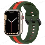 สายนาฬิกาสปอร์ตสำหรับนาฬิกา Apple 8 Ultra 49Mm 45Mm 41Mm 42Mm 44Mm 40Mm ใช้ได้กับสร้อยข้อมือซิลิโคน I Watch Series 8 7 6 SE 5 4 3 (ไม่รวมนาฬิกา)