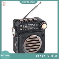(xiu988) Portable Radio Mini Radio Mini FM AM SW Radio Receiver Built-in Speaker Wireless Bluetooth 
