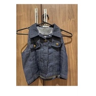 Preloved jeans top beige studio