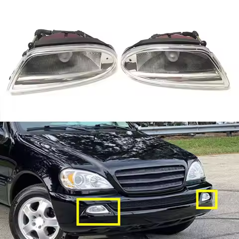 For 1998-2005 Mercedes-Benz ML320 ML350 ML420 ML500 W163 Front Bumper Fog Light Lamp (Without Bulb)