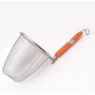 CHICKEN NOODLE STRAINER STAINLESS NOODLE WHIP wooden handle 14cm Noodle Strainer/Hole Strainer