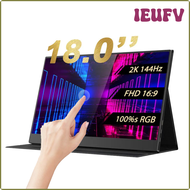 IEUFV 18INCH Touch 2.5K 144Hz Gaming Portable Monitor LCD Gamer Screen PS4 Switch Nintendo Laptop PC Gaming Computer Panel Display QWEZX