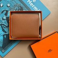 ::HERMES:: 金棕銀拉鍊絲巾短夾